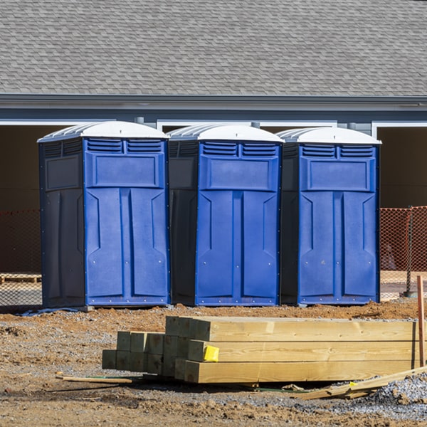 how often are the portable restrooms cleaned and serviced during a rental period in Barton